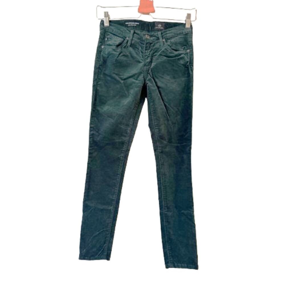 AG Adriano Goldschmied Legging Super Skinny Ankle Pants 24 Green Mid Rise Womens